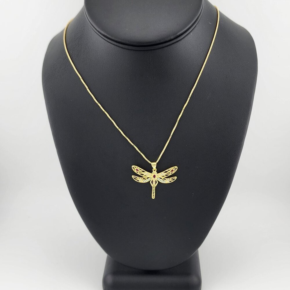 Last One Brand New Multi Colored DragonFly Necklace - Picture 6 of 12